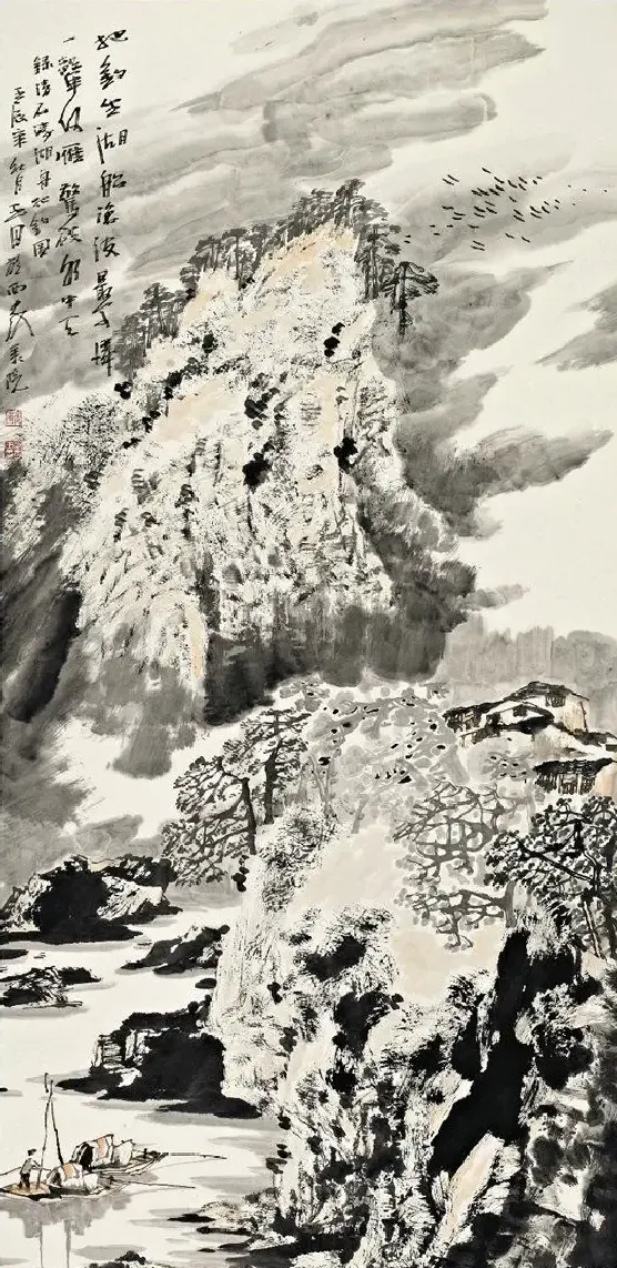 李玉田·把钓坐湖船 
