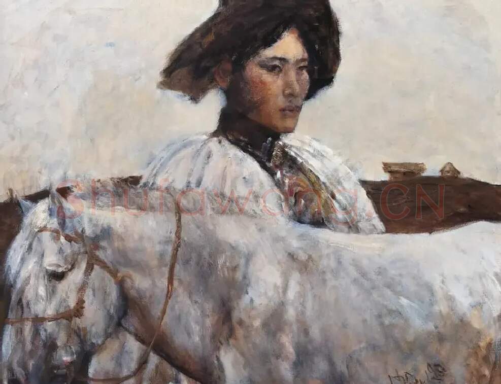 何多苓·白马与女人