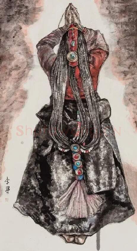 李兴·报恩寺前的藏民