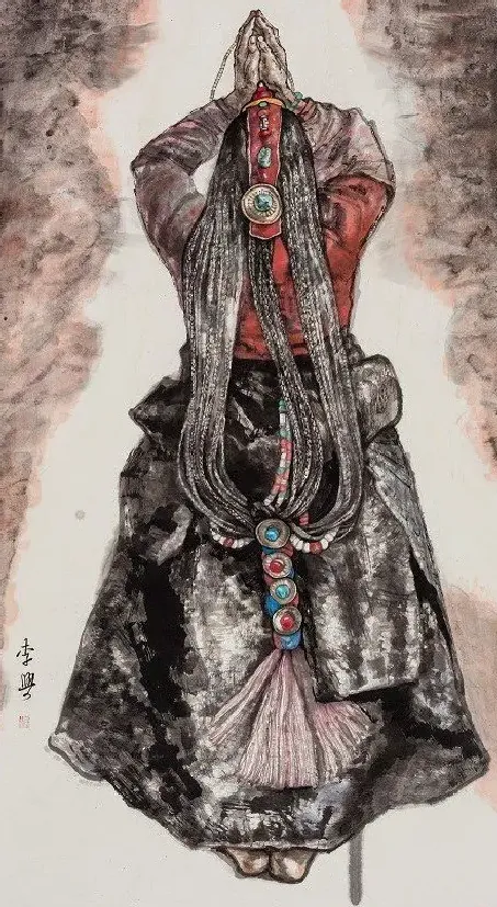 李兴·报恩寺前的藏民