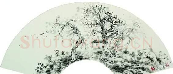 闫禹铭·拄杖观景图