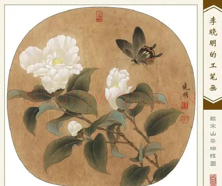 李晓明·临宋山茶蝴蝶图