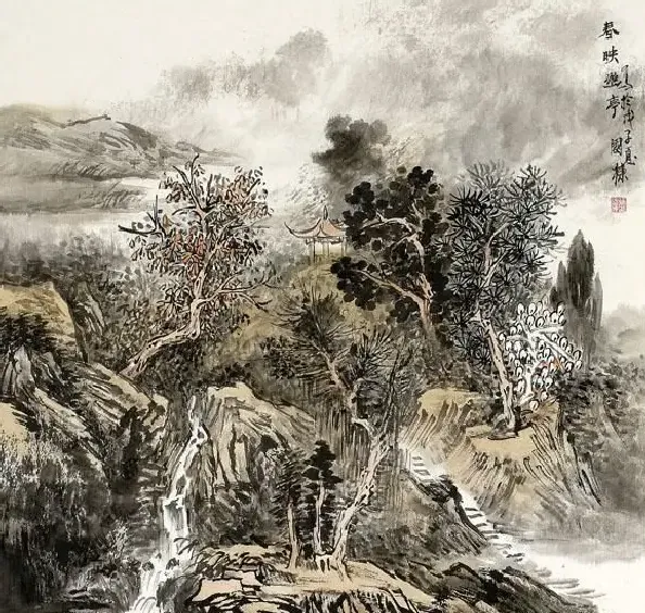 蔡国栋·春映幽亭