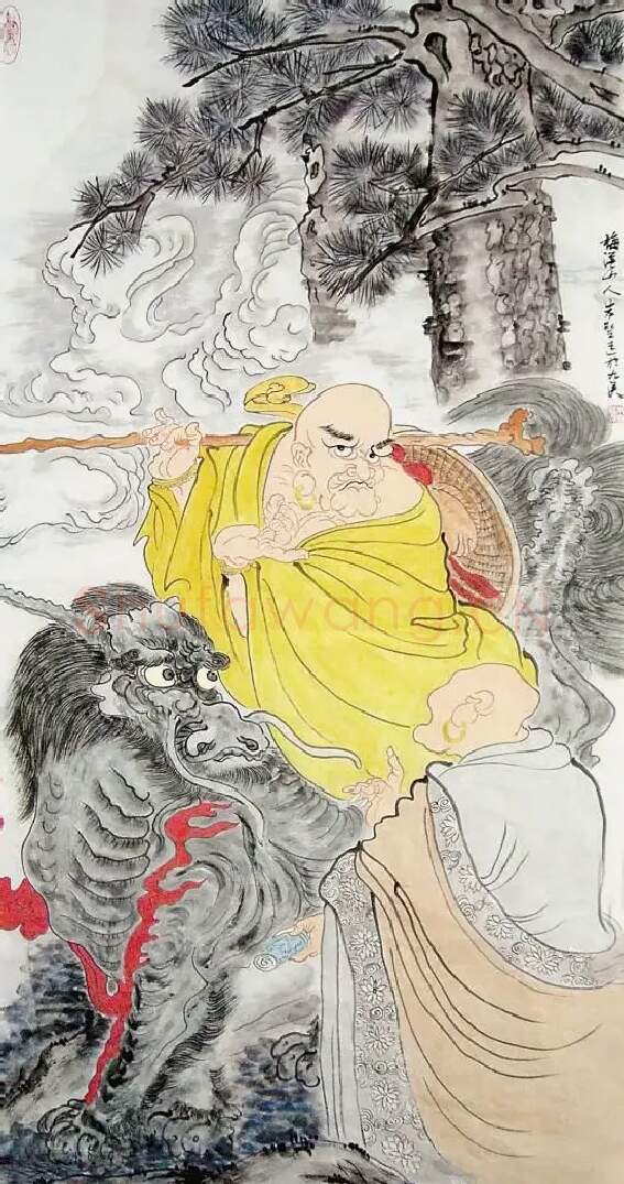 朱跃灯·罗汉图之一