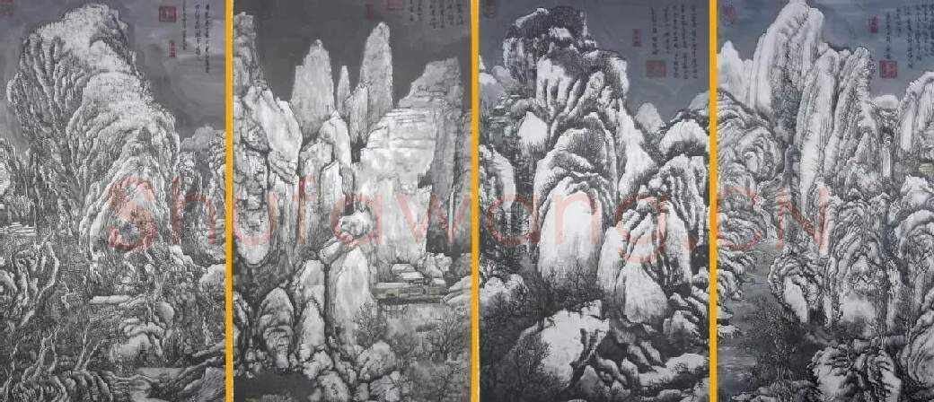 黄东雷·仿古四屏