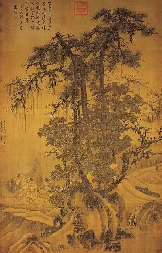 唐棣·霜浦归渔图