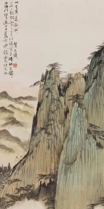 贺天健·西海门望远