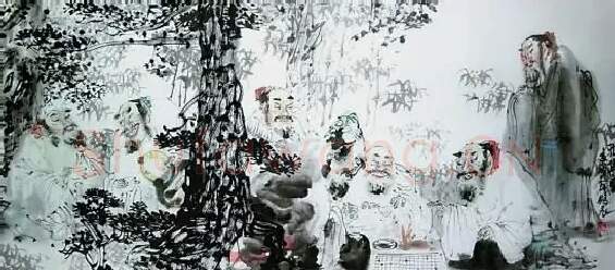 袁鹏飞·雅集图