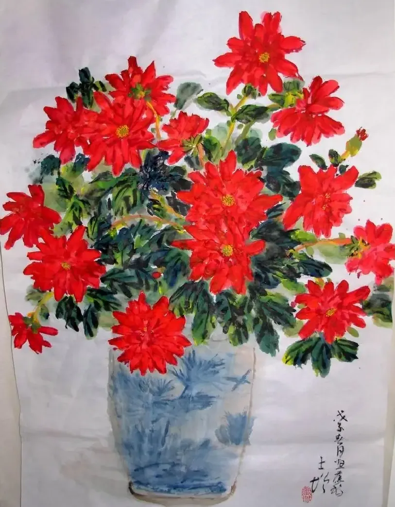 张士增·重彩花鸟