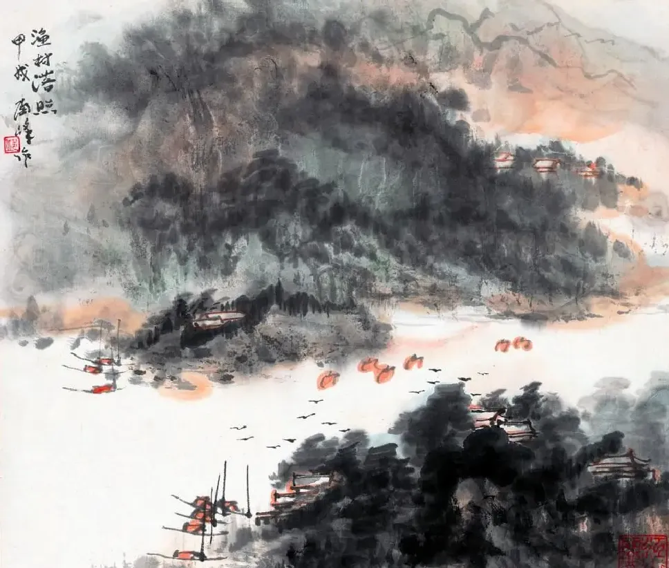 邱陶峰·渔村落照