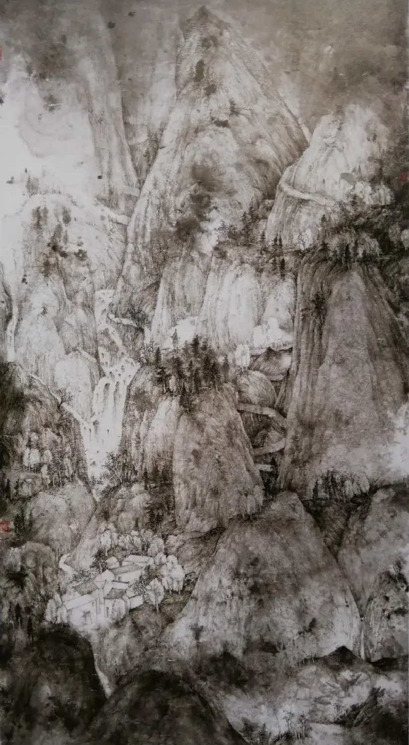 陈雷·春山静空图