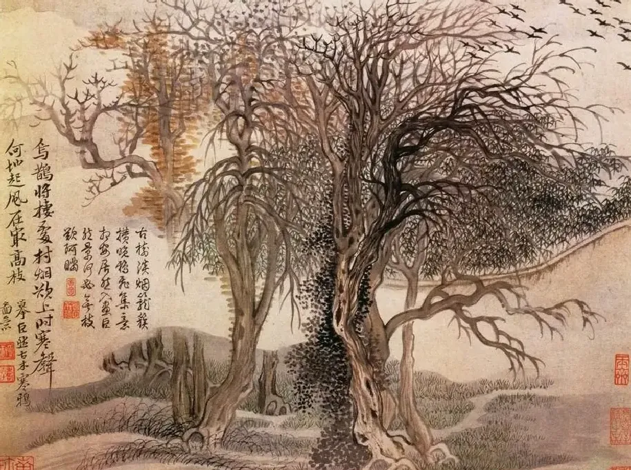 恽寿平·古木寒鸦图