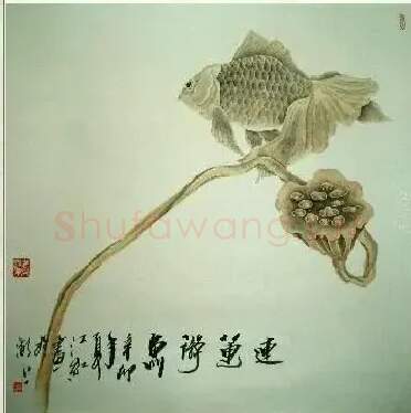 江红·连莲游鱼