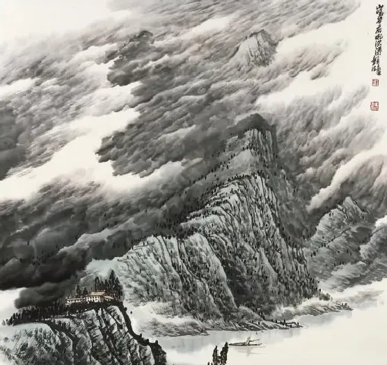 钟章法·山鸣谷应吼洪涛