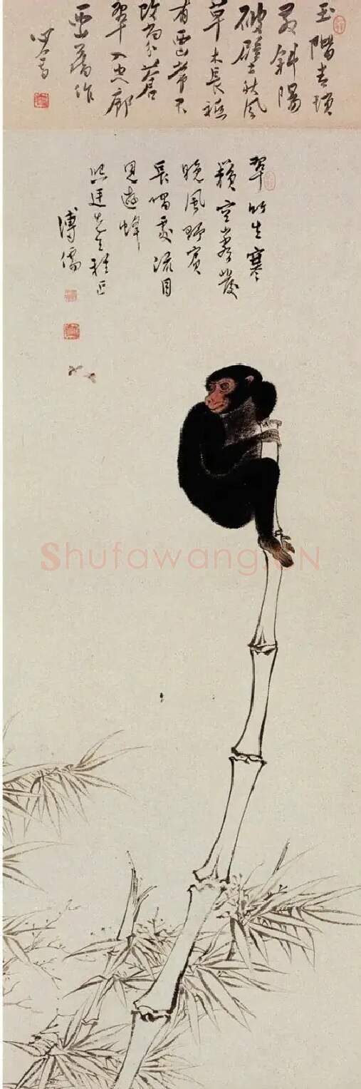 溥心畲·蜂猴图