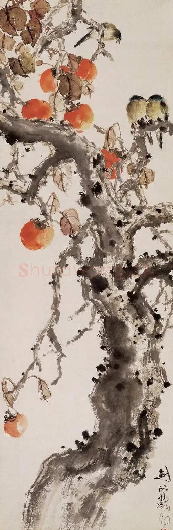 高剑父·红柿小鸟
