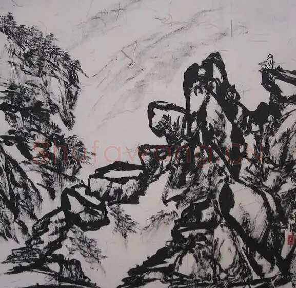 许渭·焦墨山水：天界炫音