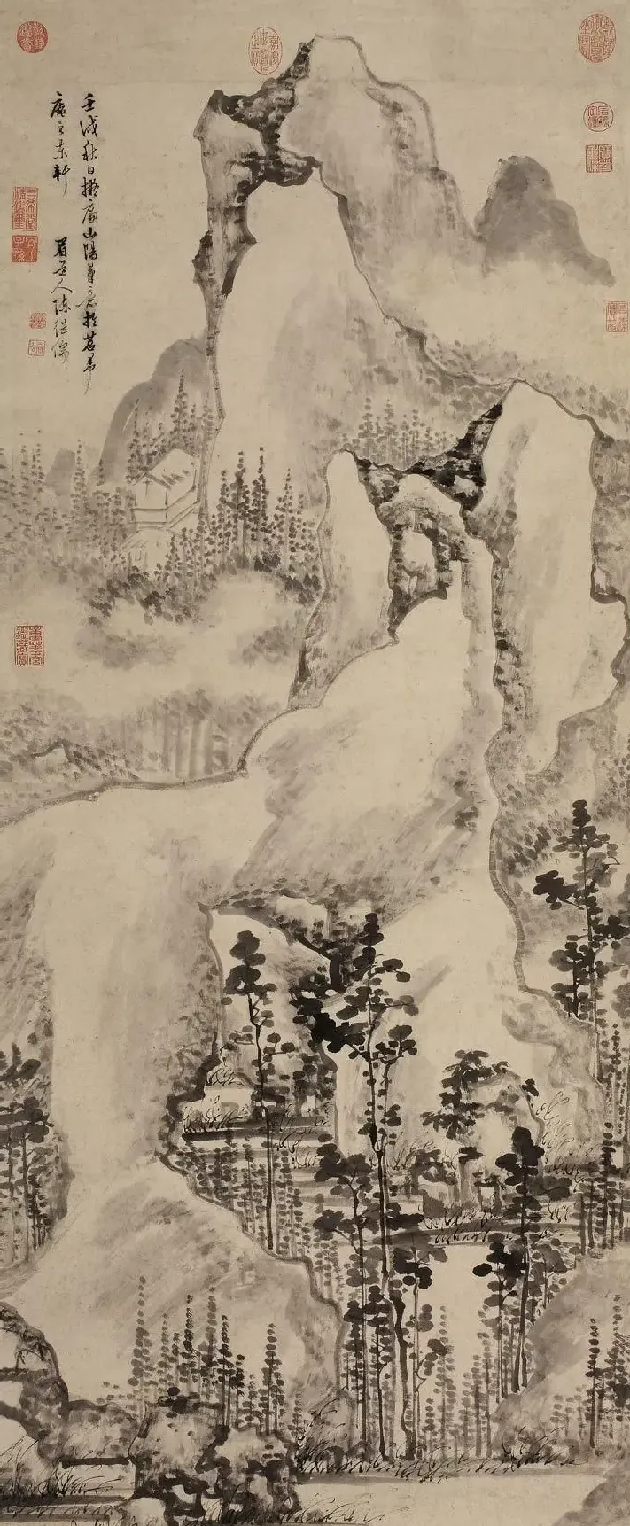 陈继儒·云岩萧寺图