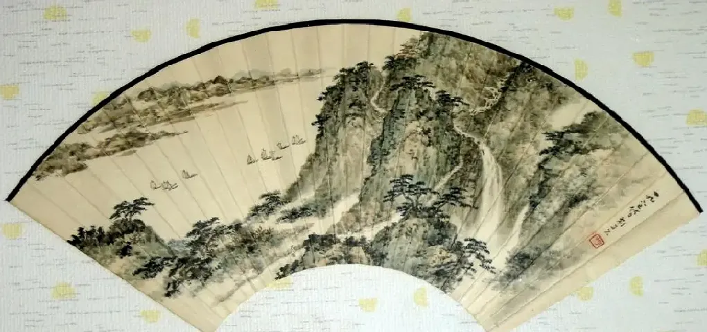 刘子久·扇面山水