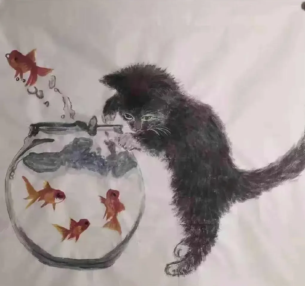 李宁·猫捞金鱼