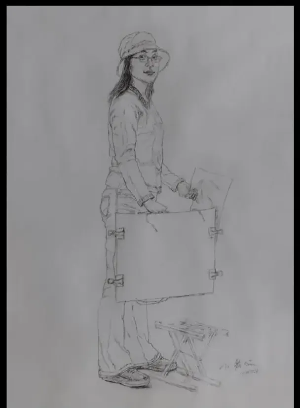 孙嘉成·手提画夹的女生