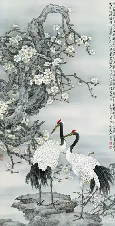 莫建成·《梅鹤图》
