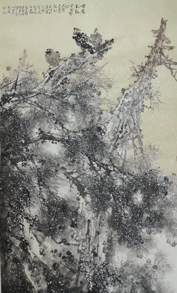 刘延杰·雪落松林空谷寒