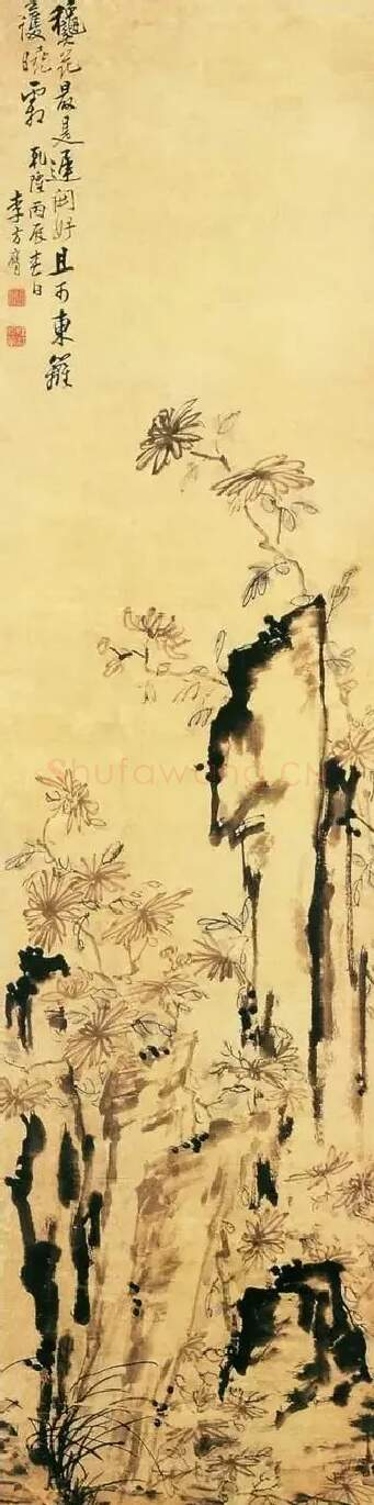 李方膺·菊石图