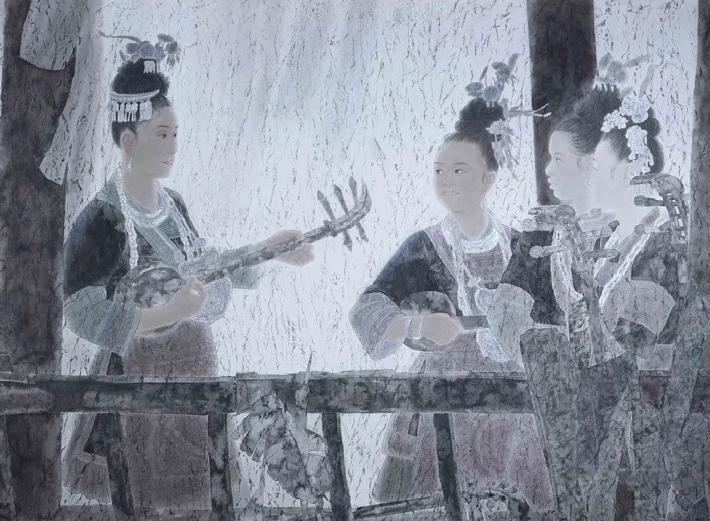 赖辉·《地扪村的歌》局部