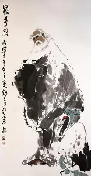 边舒才·鹤寿图