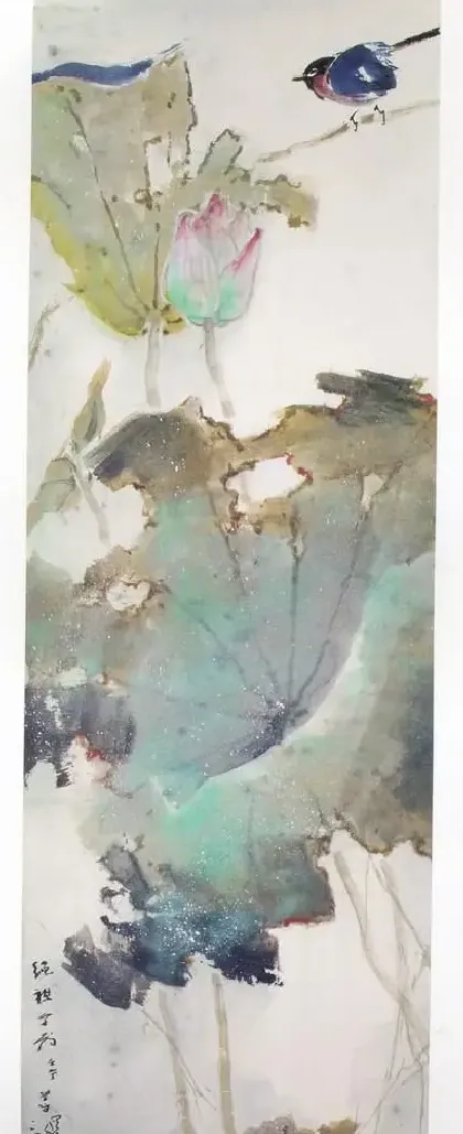杨善深·荷花小鸟