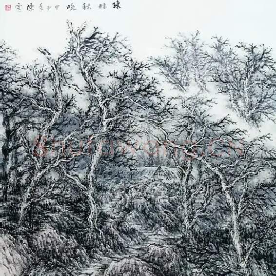 陈云·疏林秋晚