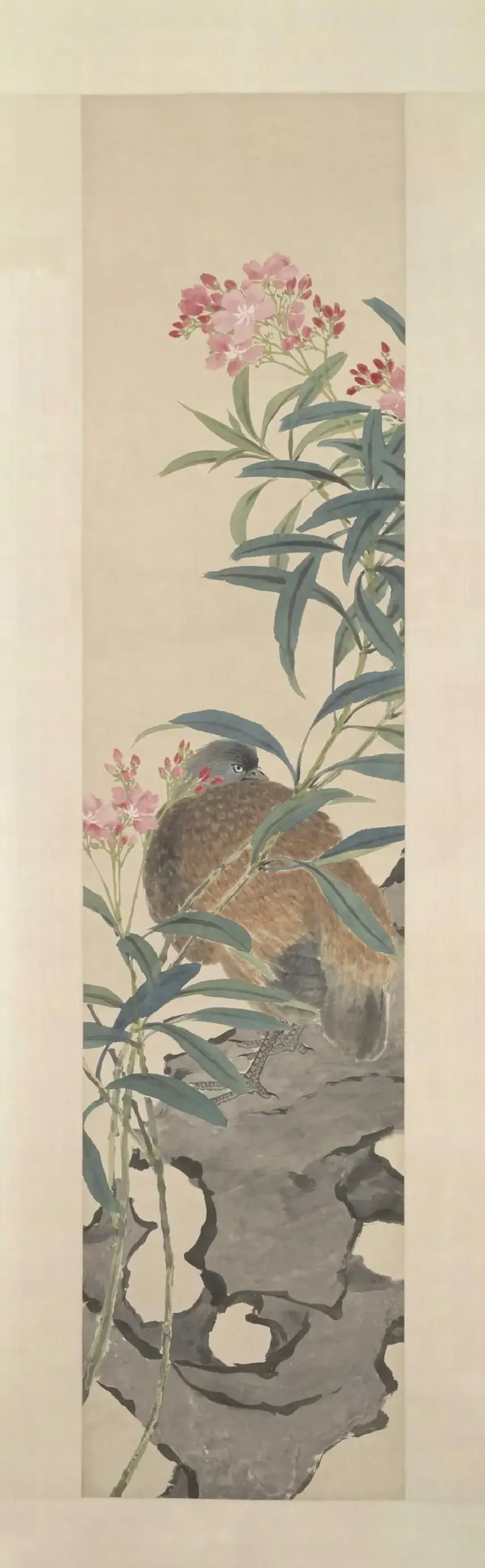 任熊· 夹竹桃鸡图