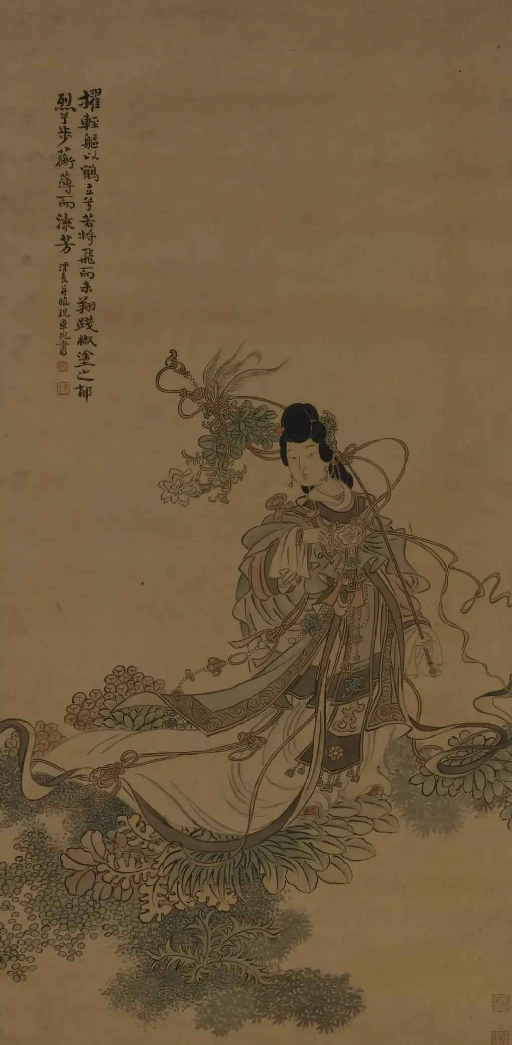 任熊·洛神图轴