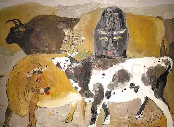 吴冠中·五牛图