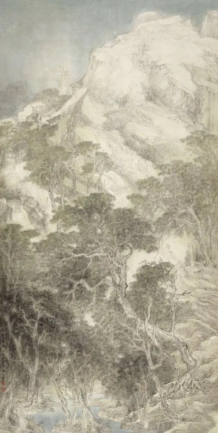 管旺林·高岩山居图