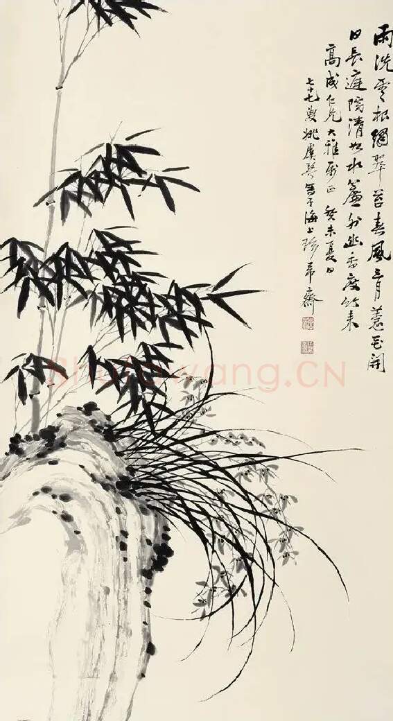 姚虞琴·兰竹图轴