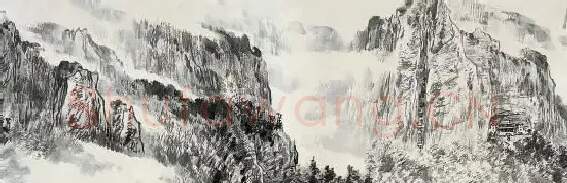 杜高杰·雁荡山水图卷局部