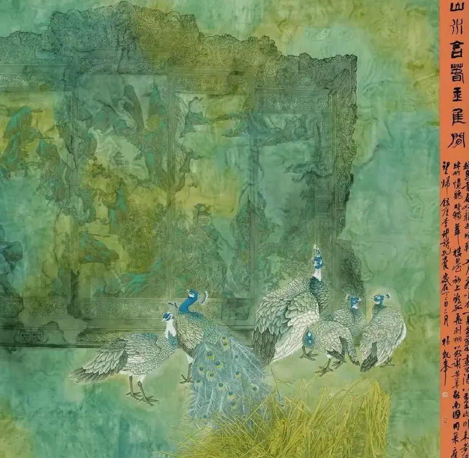 杨凯峰·山水含春玉雀闲
