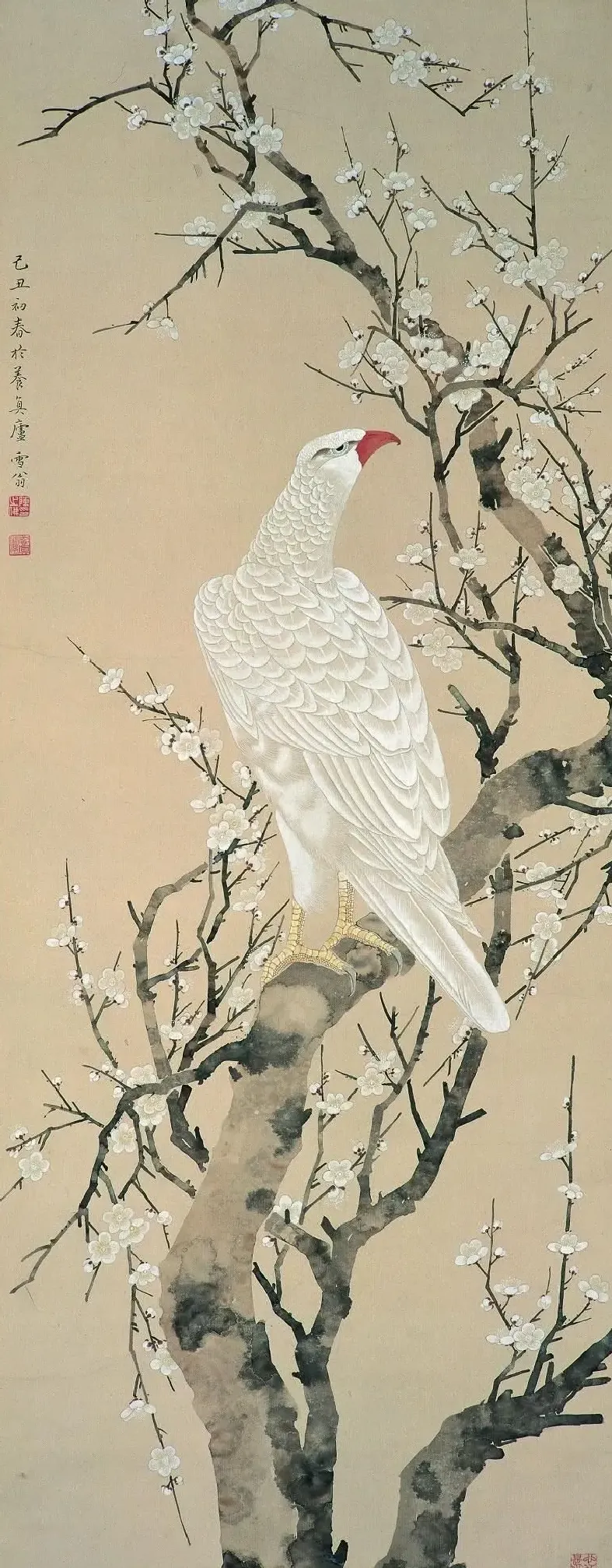 陈之佛·梅树白鹰