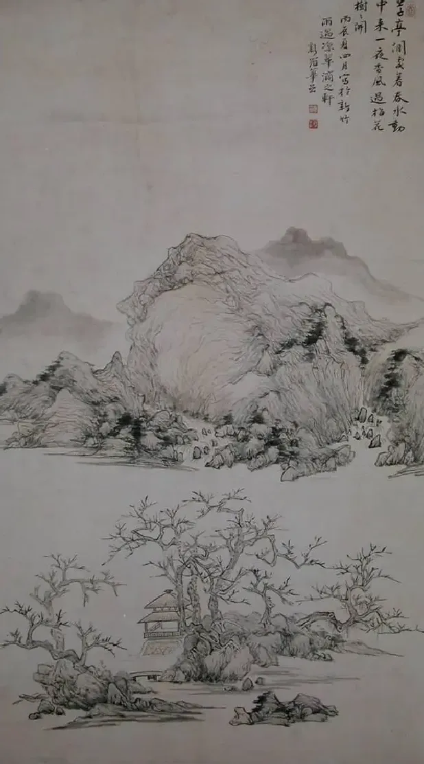华喦·春水草亭图
