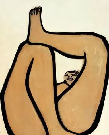 常玉·翘腿裸女