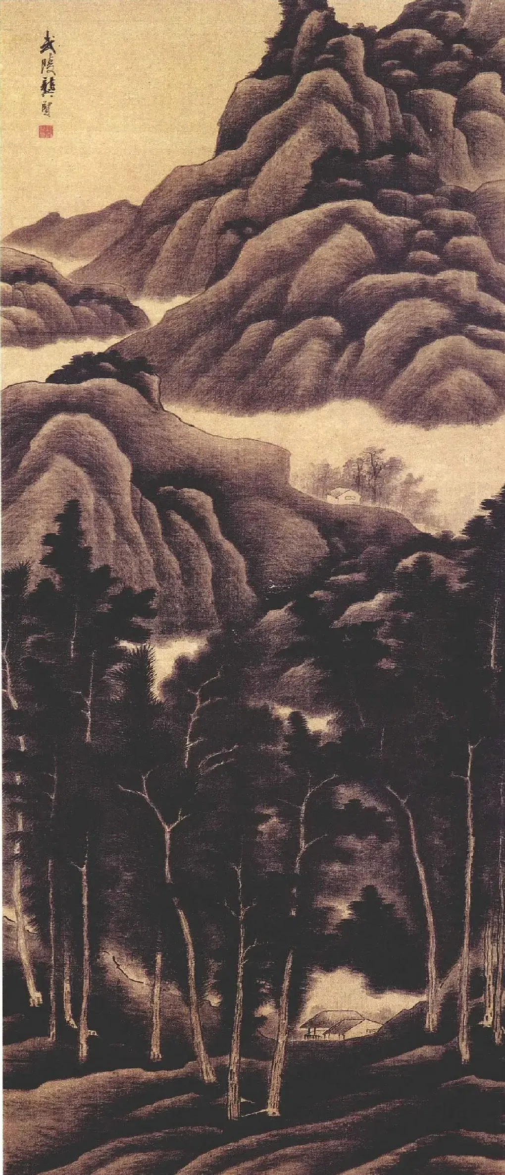 龚贤·夏山过雨图