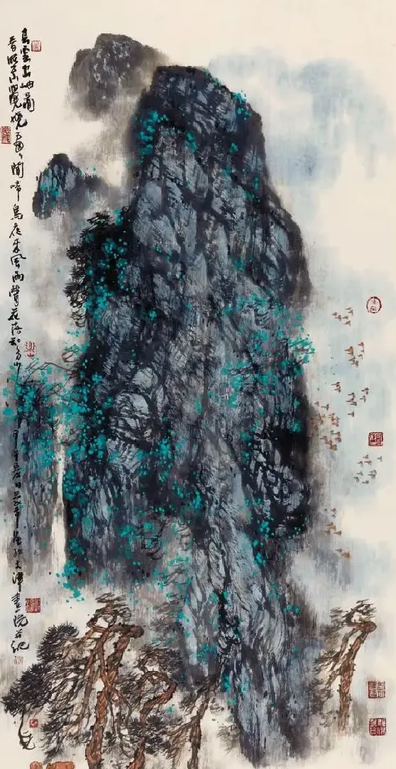 晏平·春云出岫图