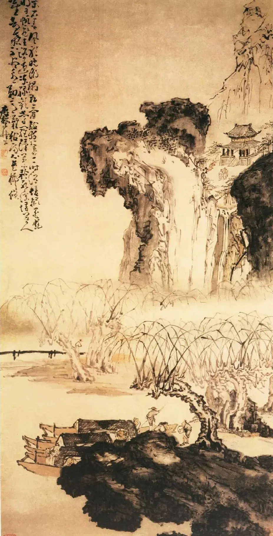 黄慎·归舟图