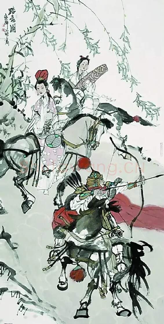 袁辉·踏春图