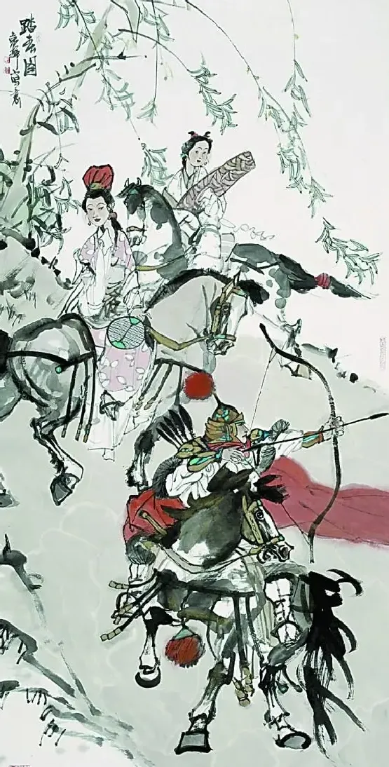 袁辉·踏春图