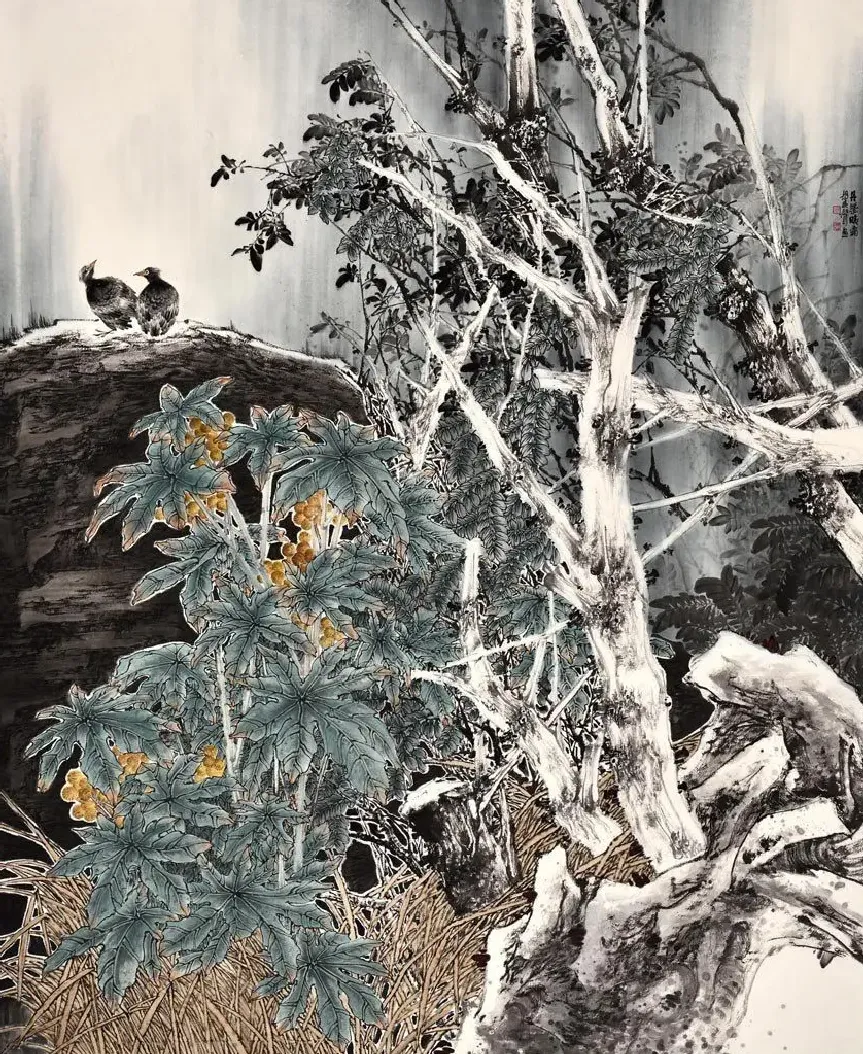 胡秋声·丹叶晓霜