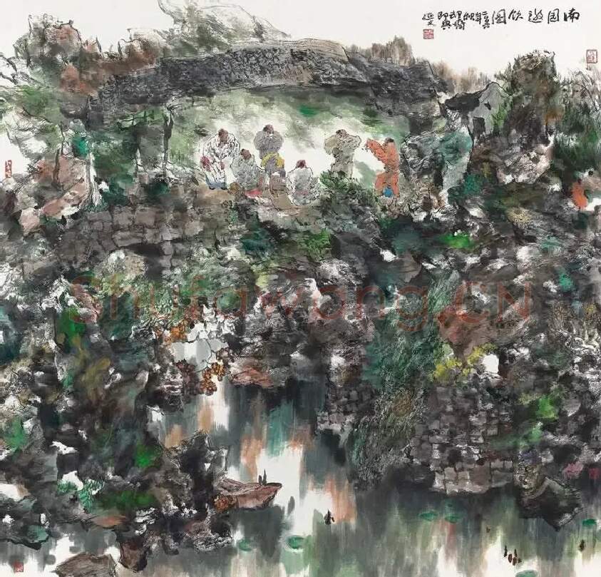 杨延文·南园邀饮图