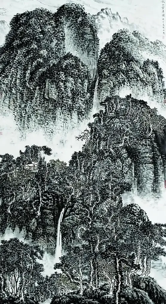 楚石·秋山云居图